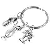 BESPORTBLE Llavero De Aleación Forma De Chanclas De Cóctel Adorno De Llave Con Colgante De Árbol Decoración Para Llaves Original y Divertido