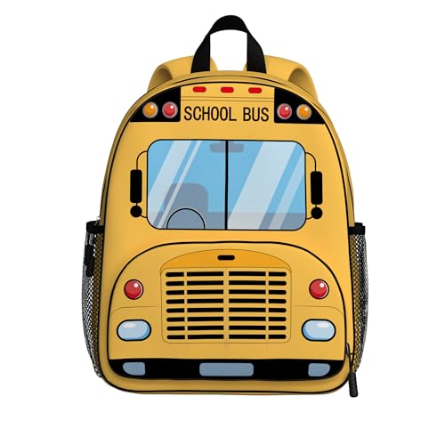 Image of School Bus Toddler Backpack for Little Kids Water Resistance Kindergarten Preschool Bags Children Schoolbag Cute 3D Cartoon Backpacks Gifts for baby Boys Girls