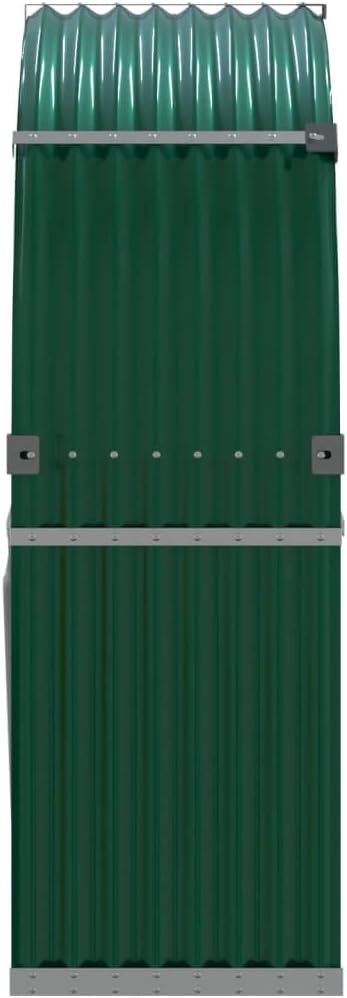 vidaXL Log Holder, Patio Deck Firewood Rack Wood Storage, Log Holder for Outdoor Indoor Fireplace, Green 47.2"x17.7"x55.1" Galvanized Steel