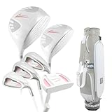 WORLD EAGLE アウトレット 初心者向け 女性用 ゴルフクラブセット 右利き用 6本 ヘッドカバー付き ハーフ レディースクラブセット ティアベル クラブケース【グレイ】 クラブカラー:ホワイト【WE-101】