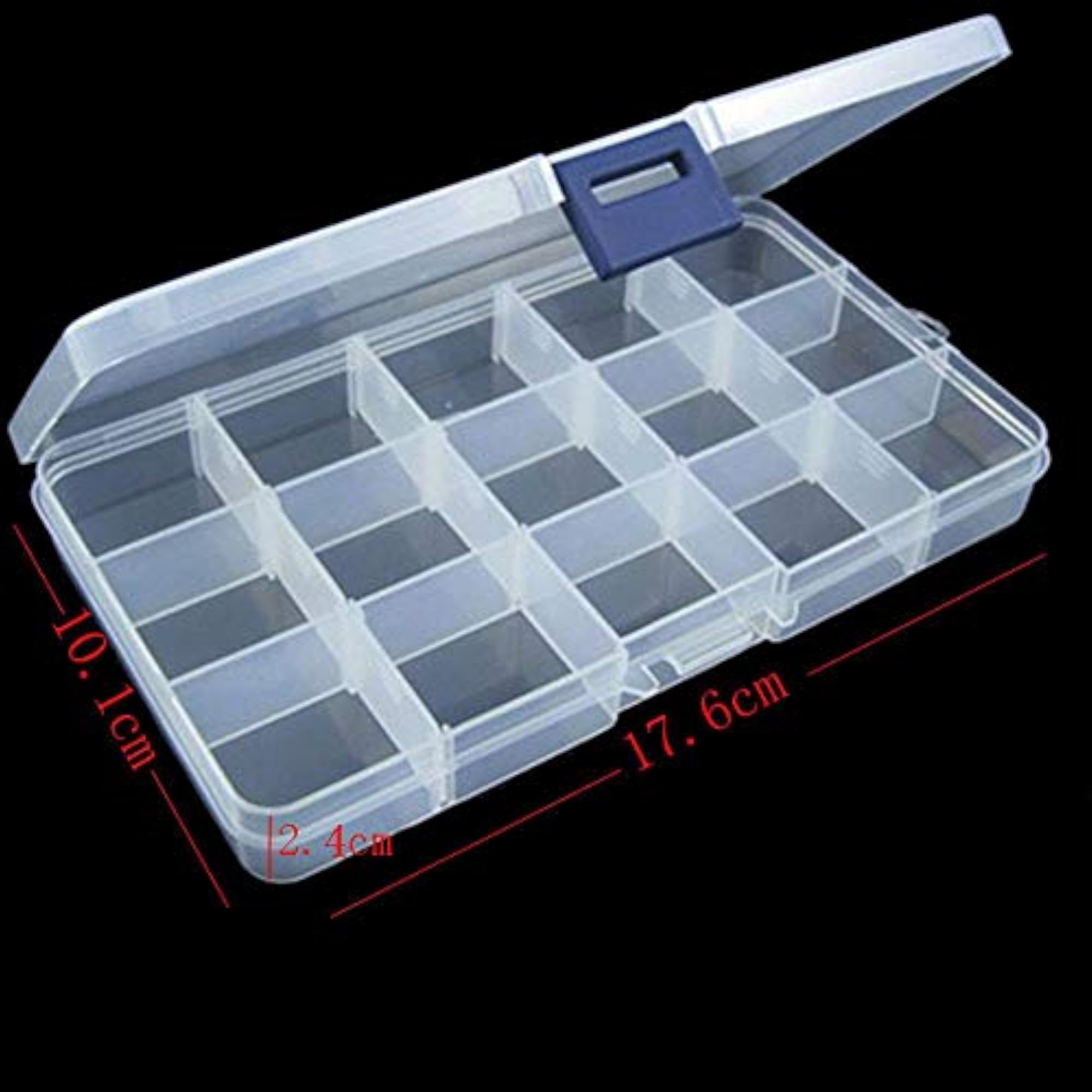 High Strength Fishing Tackle Box with 15 Compartments