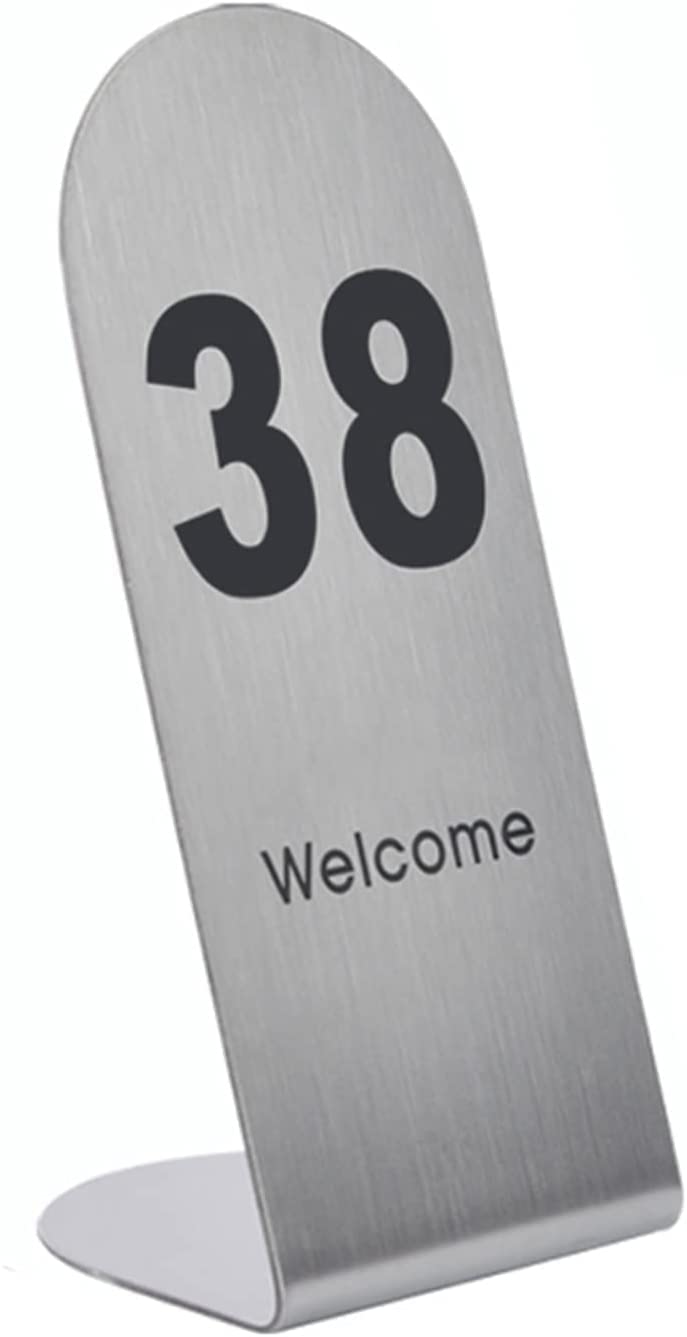 Plaques métalliques numérotées pour tables de café et de pizzeria style L