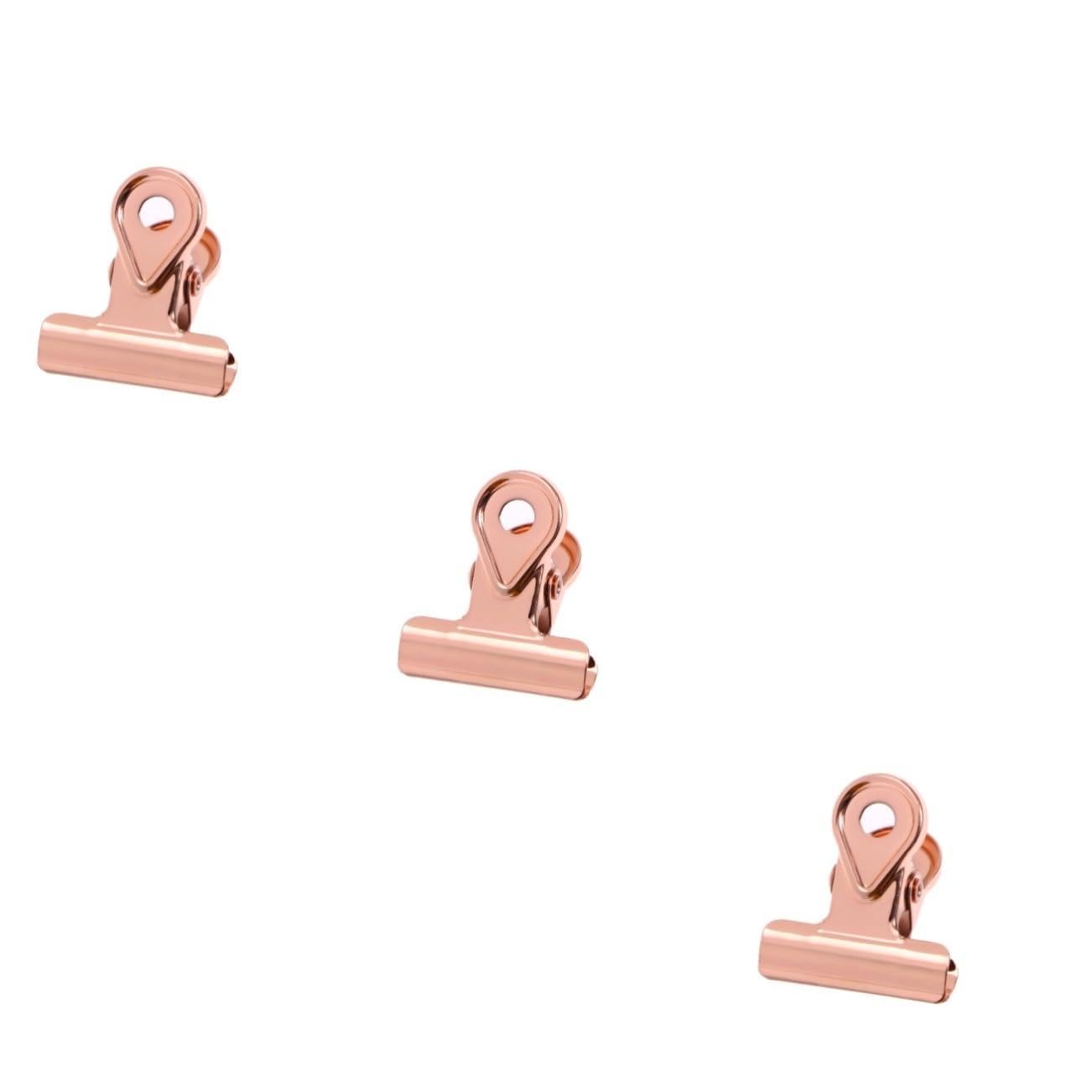 NUOBESTY 60pezzi Pinze Metalliche Per Raccoglitori Clip Pieghevoli Rame Rosa Per Organizzazione Di Documenti Foto e Articoli Creativi