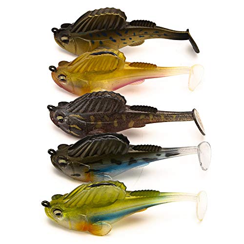 Isca de pesca, Andoer Isca macia de pesca Jig Hooks iscas Swimbaits Acessórios de pesca chumbada par