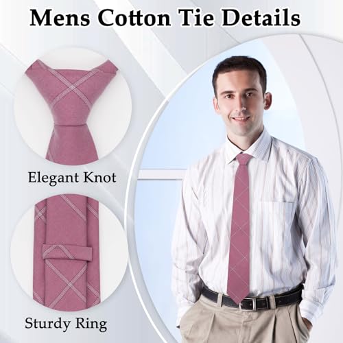 Image of Ties for Men, 3.15'' Mens Plaid Tie Checkered Pattern Necktie for Wedding Party Formal Casual Business Graduation