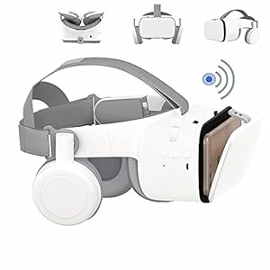 VR Glasses for phones, Bluetooth VR Headset for iphone/Samsung phone 3D Virtual Reality Glasses with Wireless Remote Control, VR Glasses for Movies & Games Compatible for Android/iOS Phones (White)