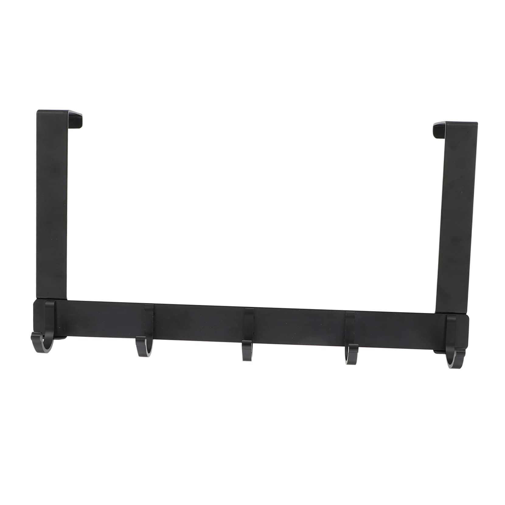 KONTONTY 1pc Door Hook Towel Hook Over The Door Rack Clothes Rack Over Door Coat Hooks Hangers Heavy Duty Multi Purpose Hanger Door Back Hanger Heavy Duty Hangers Black Space Aluminum