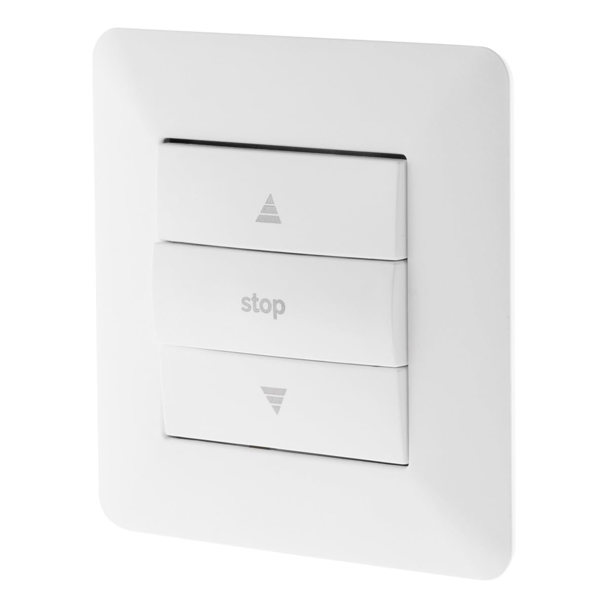 Zenitech - Mando para Persianas 2300W 10A - Instalación Empotrada Lista para Usar - Motor Compacto y Soporte con Clip - Ajuste Milimétrico - Blanco - 86x86 mm
