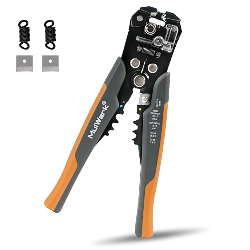 3-In-1 Multi Self Adjusting Wire Stripper/Cutter/Crimper - 8-Inch Universal Wire Stripper for Wire Stripping, Cable Cutting, Crimping Tools from 10 AWG to 24 AWG