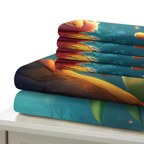Housse de couette oiseau 3D avec fermeture éclair résistante parure de lit single 135x200 - 7