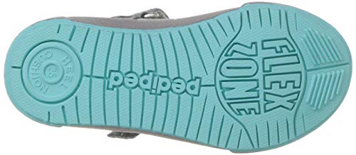 Pediped Girl's Barbara Mary Jane Flat, Grey Shimmer, 25 Child Eu Big Kid (8.5 Us) #TOP3