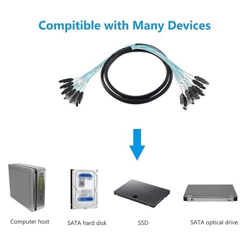 Cable SATA 0.5 m 4/6 puertos set 6 Gbps miniatura 5
