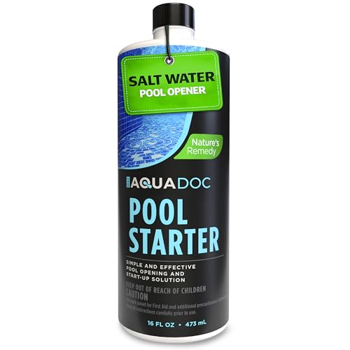 AquaDoc Saltwater Pool Starter Enzyme Treatment - 16 oz Treats up to 15,000 Gallons - Saltwater Pool Opening Chemical for Above Ground and Inground Pools - Made in USA
