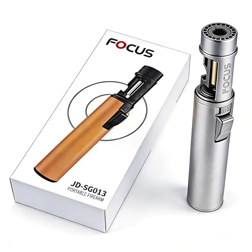 Kitchen Blow Torch, 1300°C Windproof Lighter Refillable Butane, Cooking Torch with Safety Lock & Bottle Opener for Crème Brûlée, BBQ, Camping, Soldering - Ideal Gift for Men (Butane Gas Not Included)