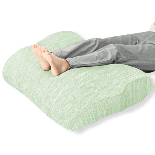 冷感【日本企画】アシモッチR 正規品 『整体師に聞いた理想的な 足枕 』 就寝用 むくみ 反り腰 ワイドサイズ【カバー洗える/本体丸洗い可能】【オーダーメイド高さ調整/補充綿500g付】(クールグリーン(冷感))