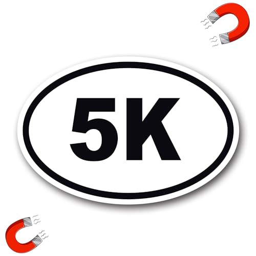 Image of 5K Marathon Black Oval Magnet Decal, 4x6 Inches, Heavy Duty Automoitve Magnet for Car Truck SUV