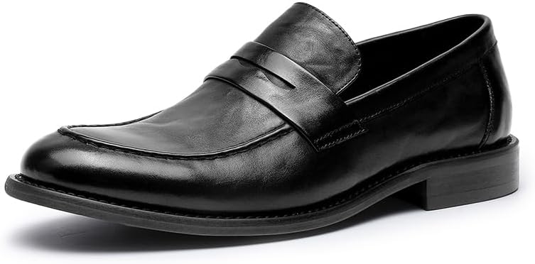 Mens Slip-On Oxfords, Leather Dress Shoes for Business