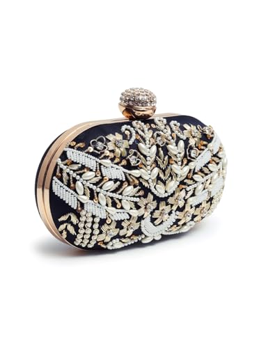 Image of THE TAN CLAN Elizah Zarozi Hand Embroidered Clutches for women Purses Luxury Evening Handbags for ladies