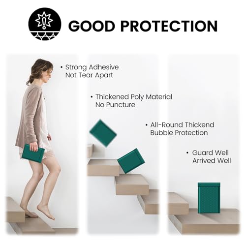 Image of Fuxury Bubble Mailers 4x8 inch 800 Pack Forest Green Bubble Mailer Bulk | Usable Size 4x7 inch Padded Envelopes Waterproof Shipping Envelopes Padded Mailers for Small Business Mailing #000