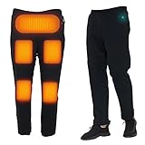 WINSHIDEN Heated Pants for Men Women, Winter Thermal Rechargeable Heating Pants Warmth Fleece Black...