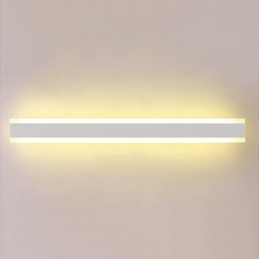 Aplique de Pared Lineal Minimalista Moderno para Pasillo, luz LED Alargada, Rectangular, para Interiores, Color Negro, Regulable, para Dormitorio, salón, baño, Cocina, (Longitud 60 cm)