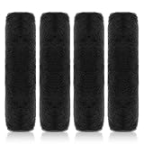 FITALA Car Seat Belt Pads, Soft Faux Fur Cover, 9.8 x 2.36 inches, Black, 4-Pack