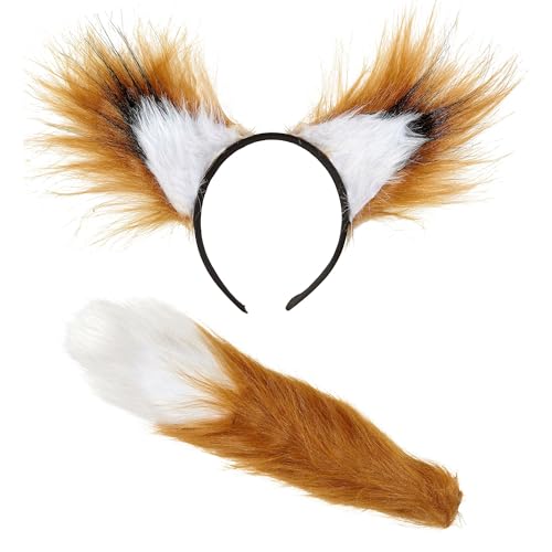 W WIDMANN MILANO Party Fashion 10017 - Kit de déguisement renard, serre-tête avec oreilles et queue, fête à thème, carnaval