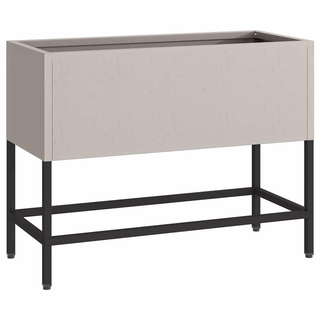 Podwyższona doniczka ogrodowa Rdzawy 60 x 26 x 45 cm, prostokątna metalowa donica na kwiaty zewnętrzna, odporna na UV i warunki atmosferyczne, nowoczesny design do ogrodu tarasu montaż i czyszczenie