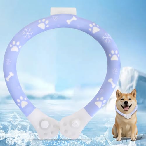 Paerduo 犬 クールネック 犬用ネッククーラー 【18℃自然凍結/PCM50%増量/持続冷却】NASA認証 猫足ボタン 脱落防止設計 犬 首冷やす 冷感リング ひんやりリング 軽量タイプ クールリング 冷え首輪 氷結ベルト 繰り返し使用 子犬 猫用 ペット 犬 暑さ対策 散歩 夏用品 アウトドア 小型犬中型犬用(パープル, Mサイズ)