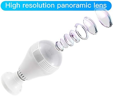 Kopfus WiFi Light Bulb Camera, Smart Bulb Camera, 360 Panoramic Bulb Security Camera with Motion Detection, Floodlight and IR Night Vision, Alert Events Notification, Cloud, V380 App&PC Software/B8