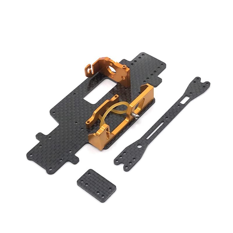 Châssis en carbone pour Wltoys 284131 K969 1/28 avec support de batterie jaune