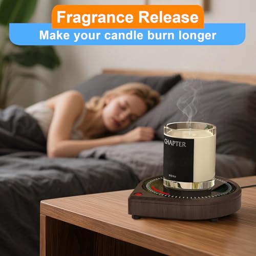 Image of Kepwam Coffee Mug Warmer for Desk, Smart Coffee Warmer with Touch Tech & Light, Coffee Cup Warmer with Gravity Sensor & Auto Shut Off, Candle Warmer Plate - Ideal Gifts for Dad and Mom