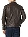 John Varvatos Star USA Men's Band Collar Leather Jacket, CHOCOLATE, X-Large
