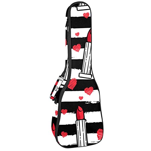 Sac ukulélé ténor étanche et rembourré à rayures rouges