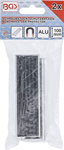 BGS 6795 | Schraubstock-Schutzbacken | Aluminium | Breite 100 mm | 2-tlg. | mit Magnet | Alu | Schonbacken