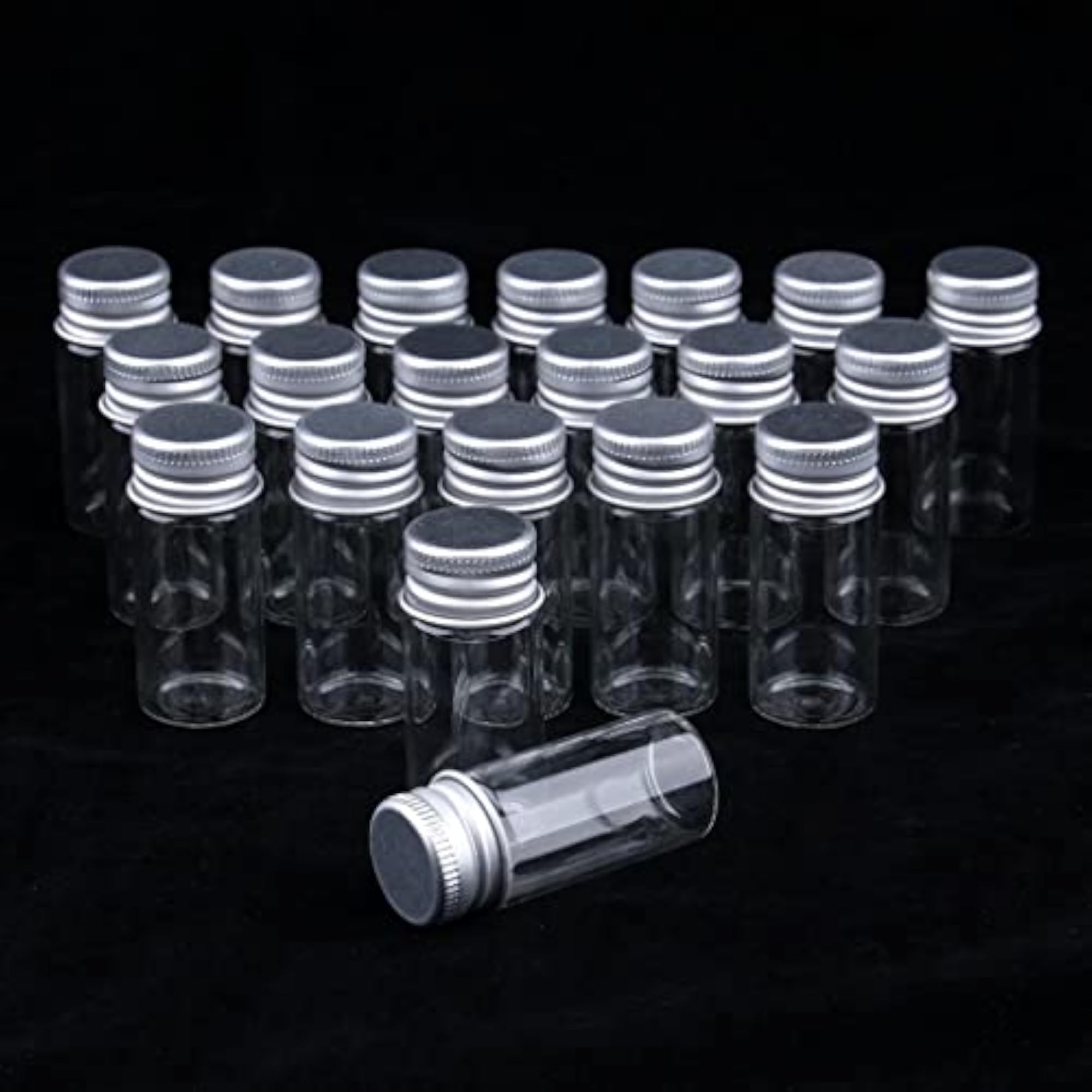 2x20X Empty Refillable Cosmetic Container Bottle Round Glass Jar
