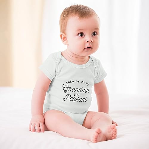 Take Me To My Grandma You Peasant Summer Baby Jumper Short Sleeve Boys Outfits White 18 Months Boy Romper3