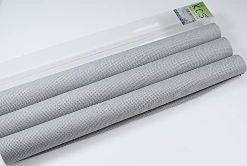Image of KCS 3 pc of 15 inch x 18 inch Counted Cross Stitch Cotton Aida Cloth Needlework Fabric (Light Grey, 14CT)
