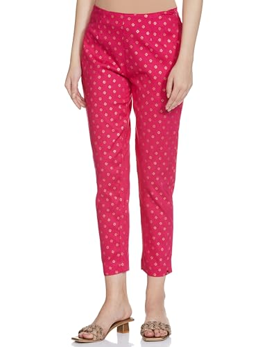 Image of BIBA Women Viscose Regular Printed Pants