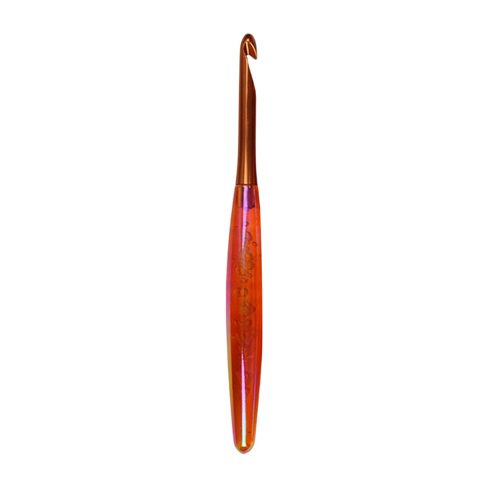 Ergonomic Acrylic Grip Crochet Hook Needle Aluminium Crochet Hook Yarn Craft Tool for Beginner Adult Weaving Crocheting Artistic Acrylic Craft Hooks