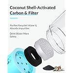 Paoakaola-Dog-Water-Bottle-2-in-1-Leak-Proof-Portable-Pet-Water-Bottle-with-Food-Container-Outdoor-Portable-Water-Dispenser-for-Cat-Rabbit-Puppy-for-Walking-Hiking-Camping-Travel19oz-Blue