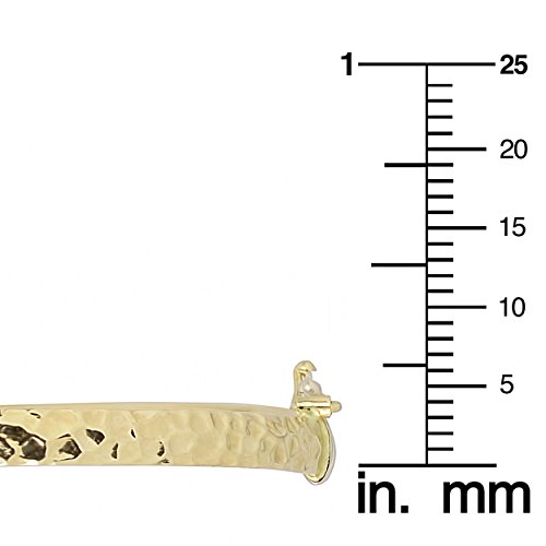 Kooljewelry 14k Yellow Gold 4 mm Hammered Bangle Bracelet3
