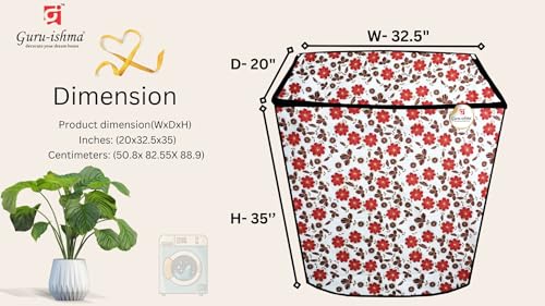 Image of Semi Automatic Washing Machine Cover for 6kg to 8kg Top Load | Waterproof & Dustproof Polyester Cover with Zip | Suitable with Samsung, LG, IFB, Bosch & More(51x 82 x 89 cm, Design 20)
