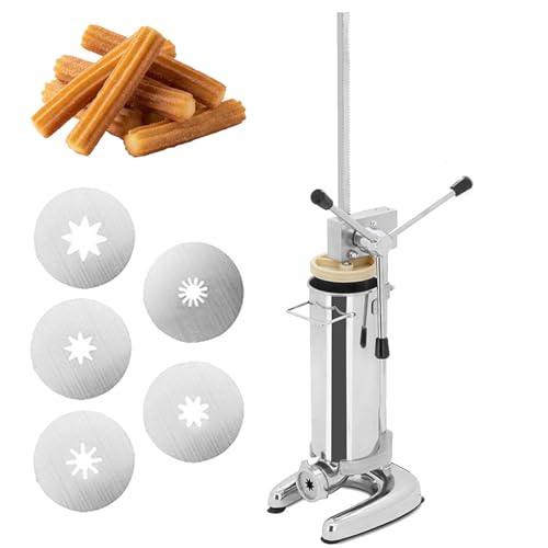 GLWABOMARS Máquina Manual de Churros de Acero Inoxidable, churrera compacta para Cocina casera y pequeñas panaderías 3L