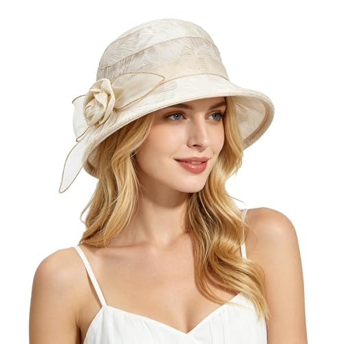 Sombrero de mujer estilo bowler con ala ancha plegable miniatura 3