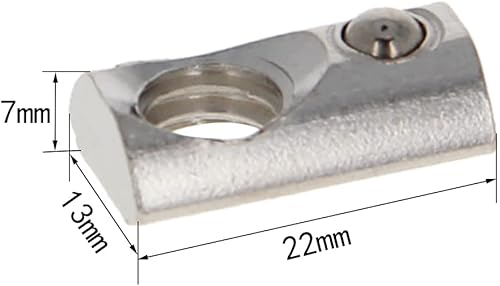 Vista 15 de Aicosineg 5 piezas de acero al carbono M8 T tuerca rollo bola elástica tuercas enrollables en resorte adecuado para 3030/4040 serie 0.315 in ranura