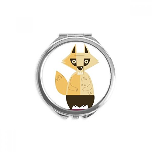 Miroir rond maquillage fait à la main portable motif halloween renard 2,6 pouces compact