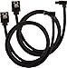 Produktbild Corsair Premium Sleeved SATA 3 Kabel gewinkelt / gerade (6Gbps, 60 cm 90°) Schwarz