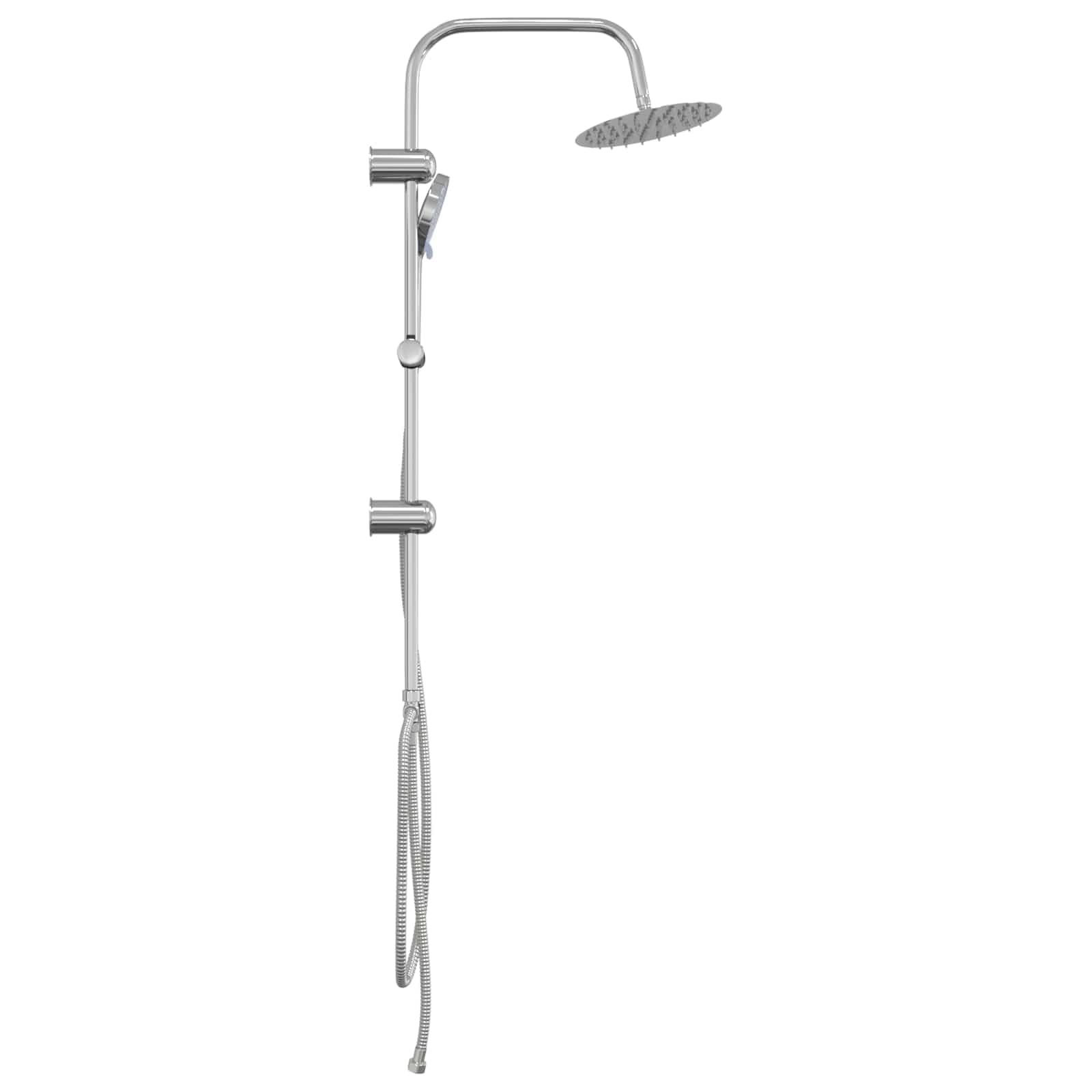 System prysznicowy 2 w 1 ze stali nierdzewnej 47 x 20 x 95 cm, regulowana gałka prysznicowa 360° i nachylenie 15°, prysznic ręczny z 3 ustawieniami przepływu do łazienki