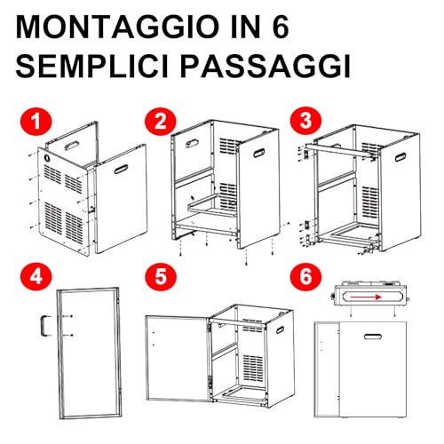 Soleilux Cucina Da Esterno 4 Fuochi A Gas Gpl 50X50Cm H85Cm Con Mobile Portabombola E Accensione Piezo, Bianco - 7